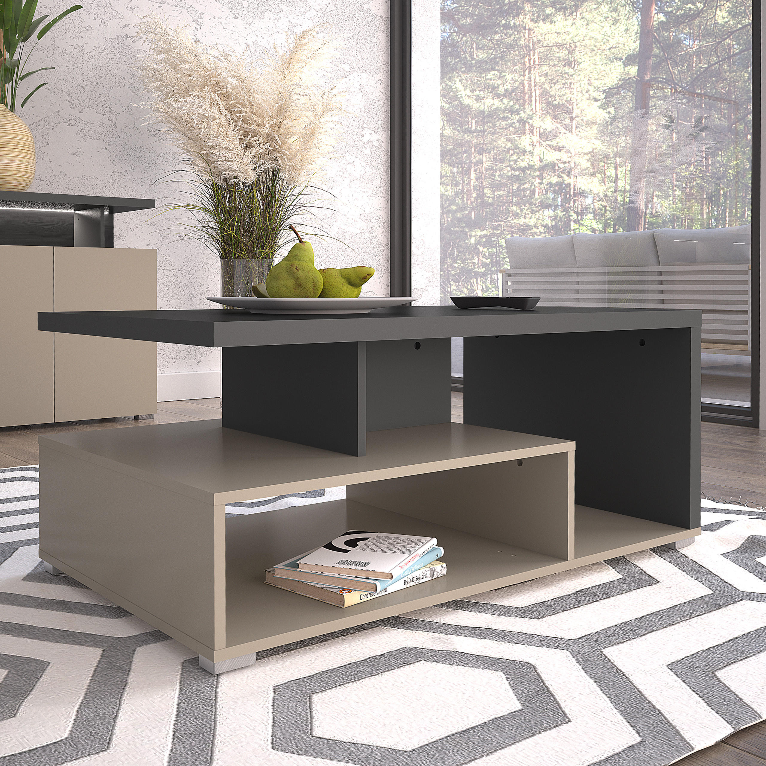 COUCHTISCH SERENITA 100/45/60 cm Anthrazit - Anthrazit, Holzwerkstoff (60/100/45cm) - MASSENO