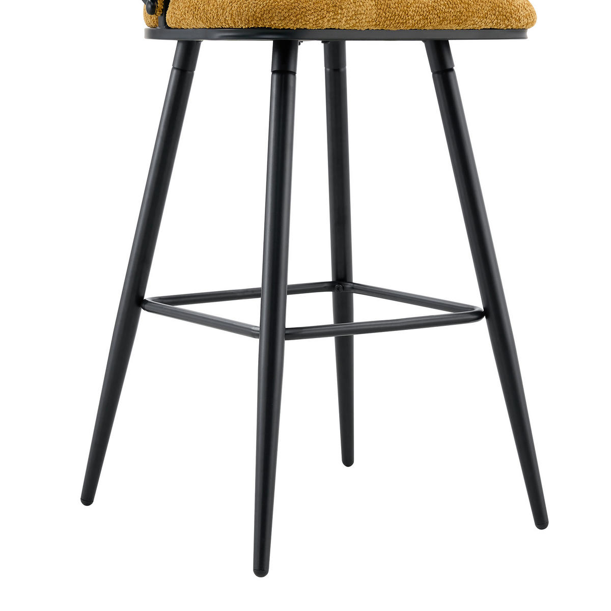 BARHOCKER 4er-Set Gelb mit Samt und Rückenlehne - Gelb, Metall (56/98.5/50.5cm) - PANGIVO