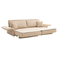 SOFA klappbar 182 cm Beige Cord mit Schlaffunktion - Beige, Kunststoff (182/84/88cm) - Meubliv
