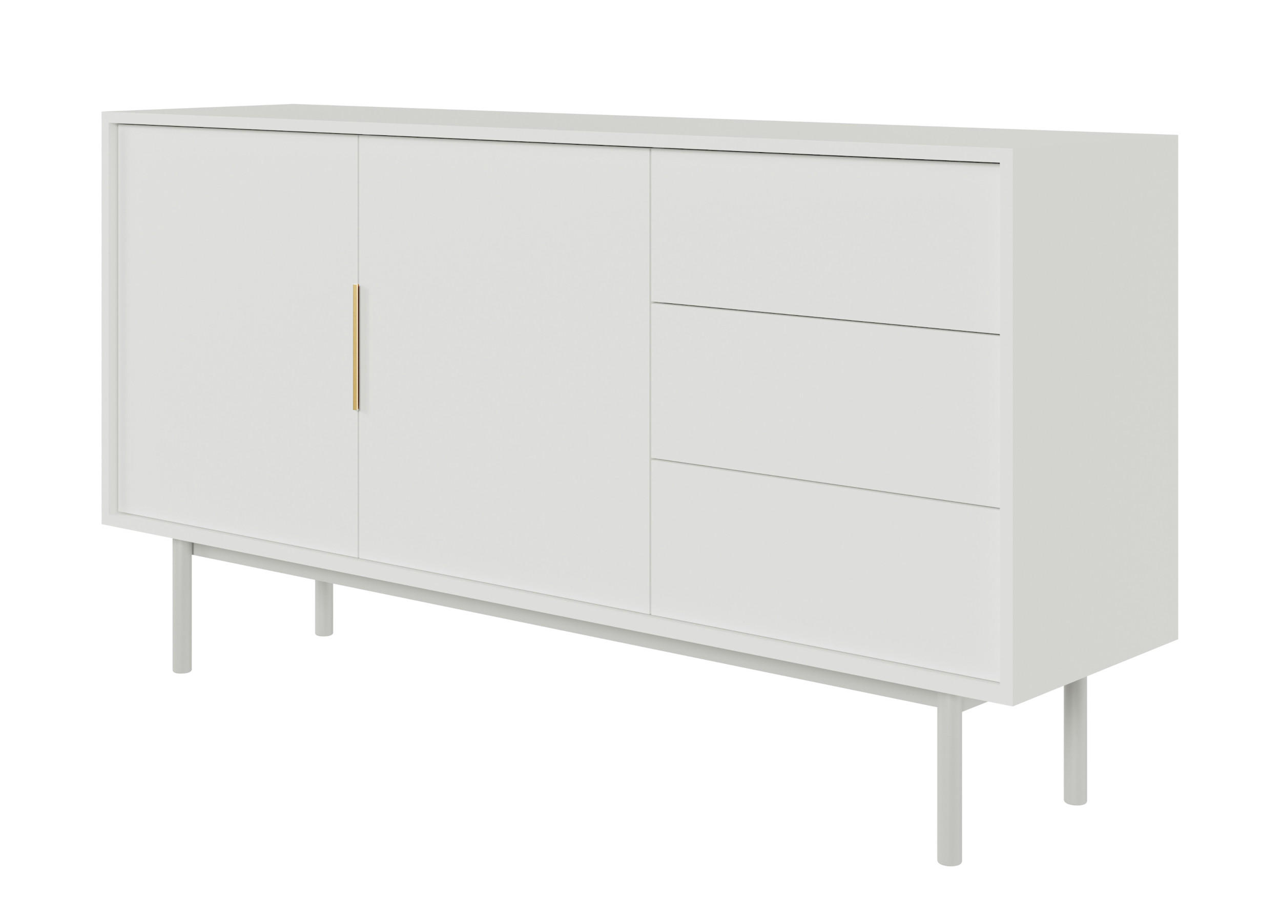 SIDEBOARD Viviaro Weiß 154 cm - Goldfarben/Weiß, Holz/Holzwerkstoff (154/82/39cm) - Selsey
