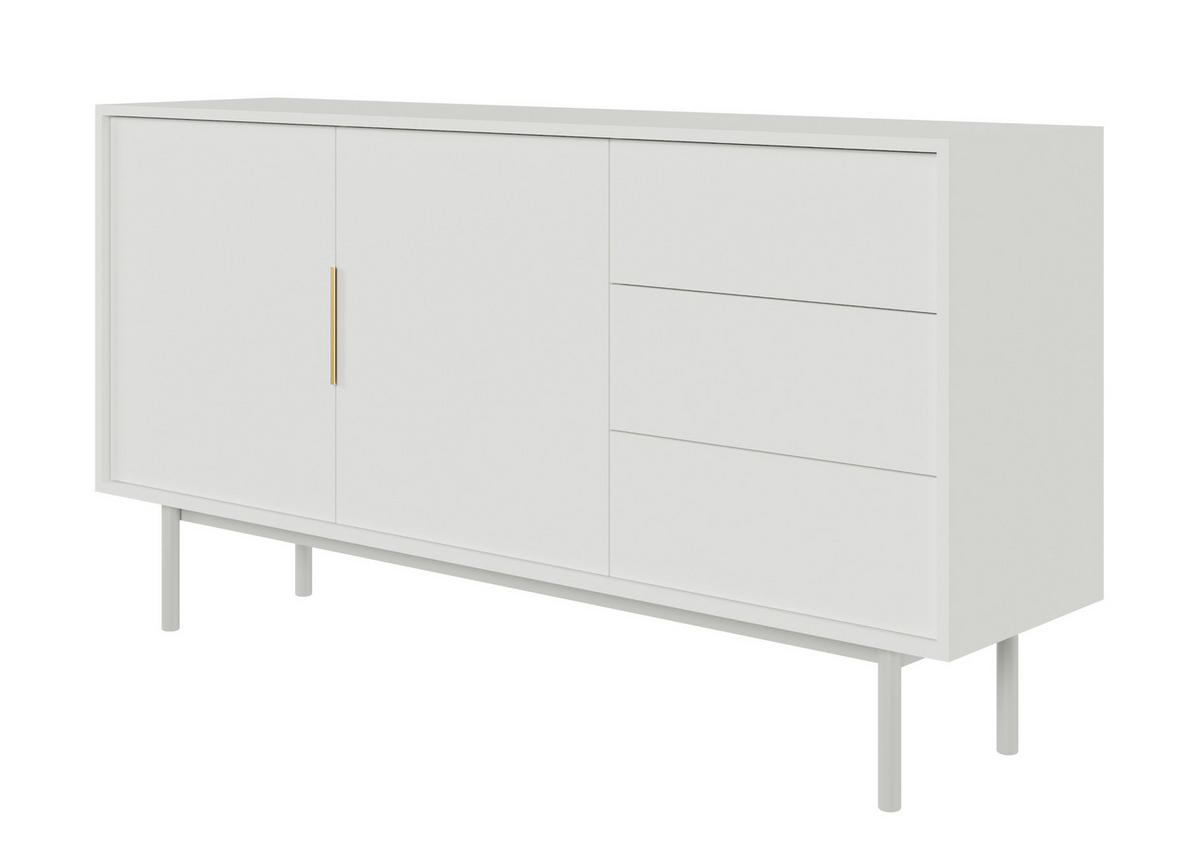 SIDEBOARD Viviaro Weiß 154 cm - Goldfarben/Weiß, Holz/Holzwerkstoff (154/82/39cm) - Selsey