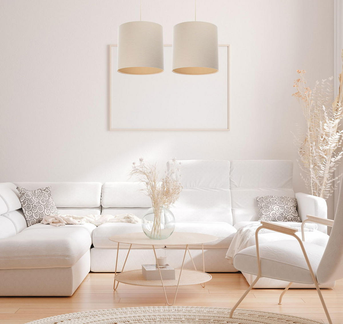 HÄNGELEUCHTE Beige 60/70 cm - Beige, Kunststoff (60/1.9/70cm) - ONZENO
