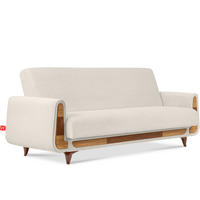 3-SITZER-SCHLAFSOFA GUSTAVO II mit Armlehnen, Creme - Creme, Holz/Holzwerkstoff (230/98/98cm) - KONSIMO®