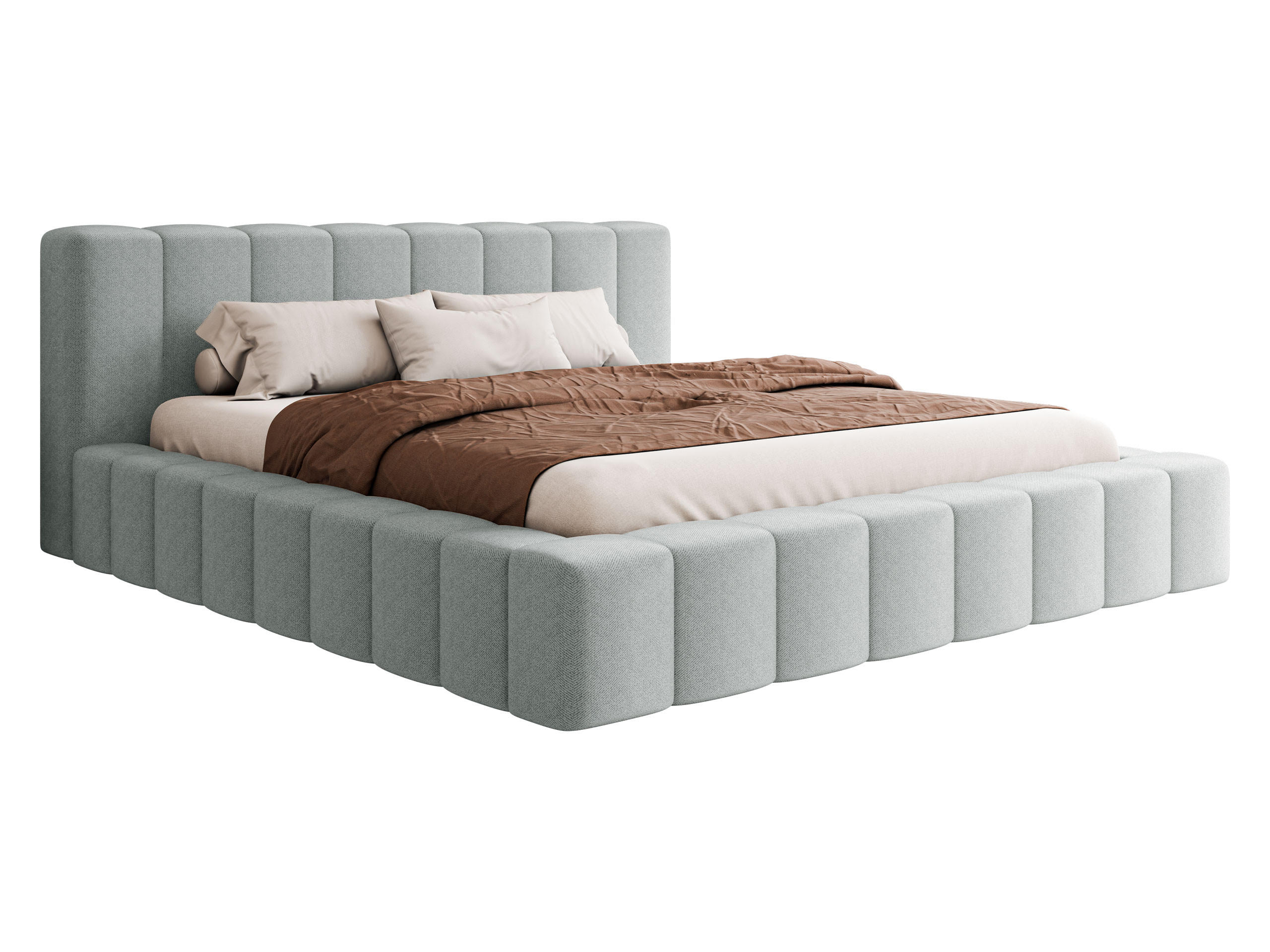 POLSTERBETT Makira - Hellgrau, Holz/Holzwerkstoff (200/200cm) - MIRJAN24