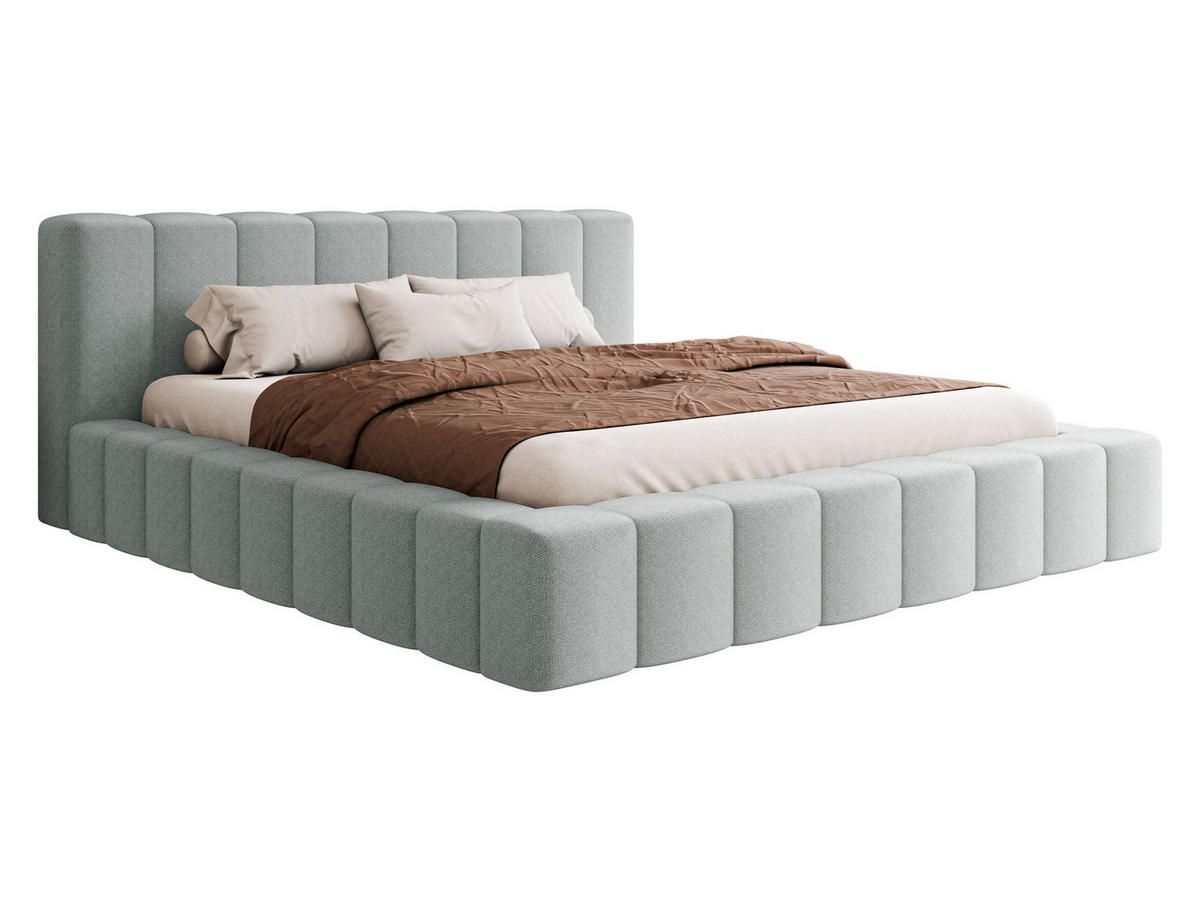 POLSTERBETT Makira - Hellgrau, Holz/Holzwerkstoff (200/200cm) - MIRJAN24