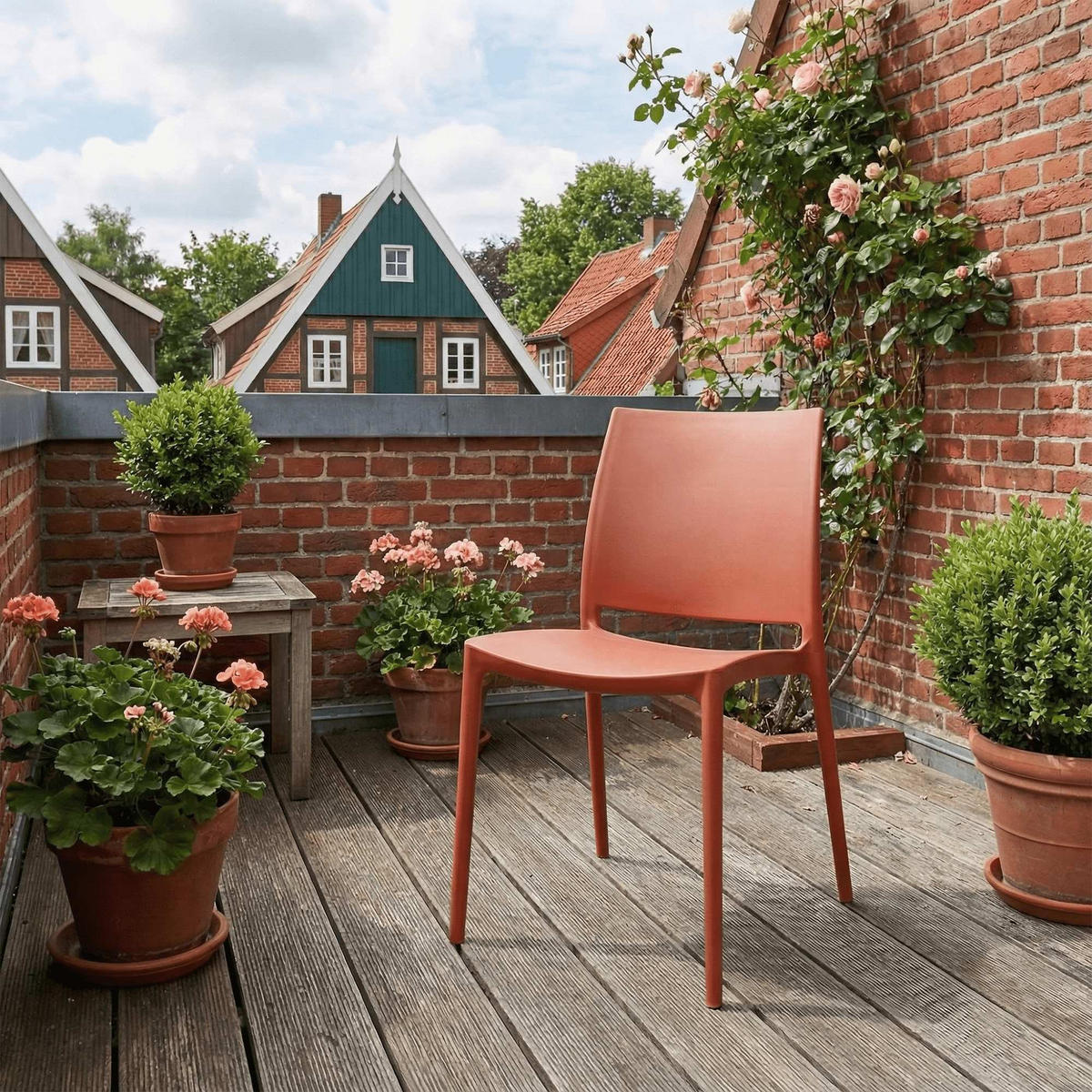 GARTENSTUHL Kunststoff Terracotta - Terracotta, Kunststoff (42/81/49cm) - CLP