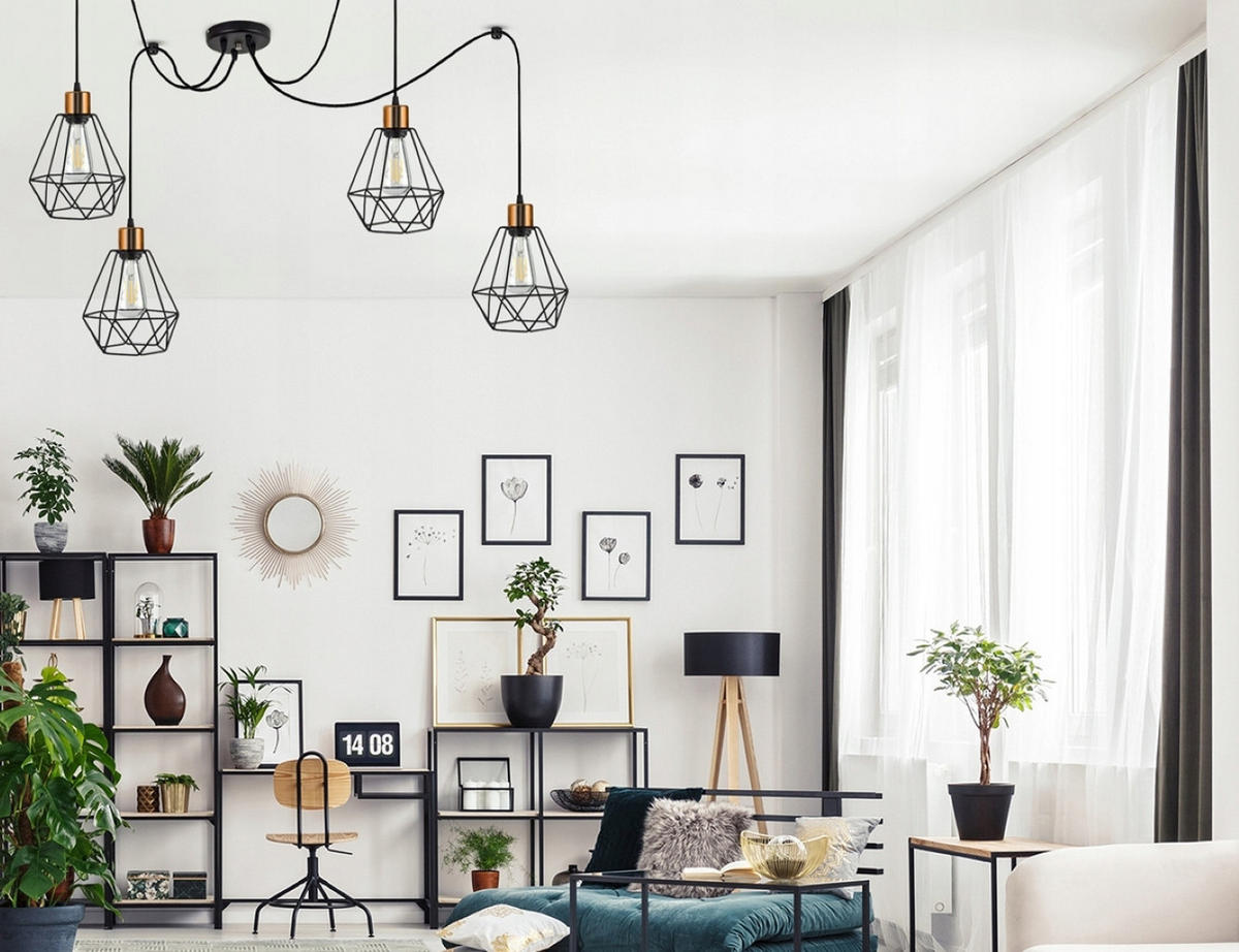 PENDELLEUCHTE EDISON - Goldfarben/Schwarz, Metall (20/20/150cm) - kiki design