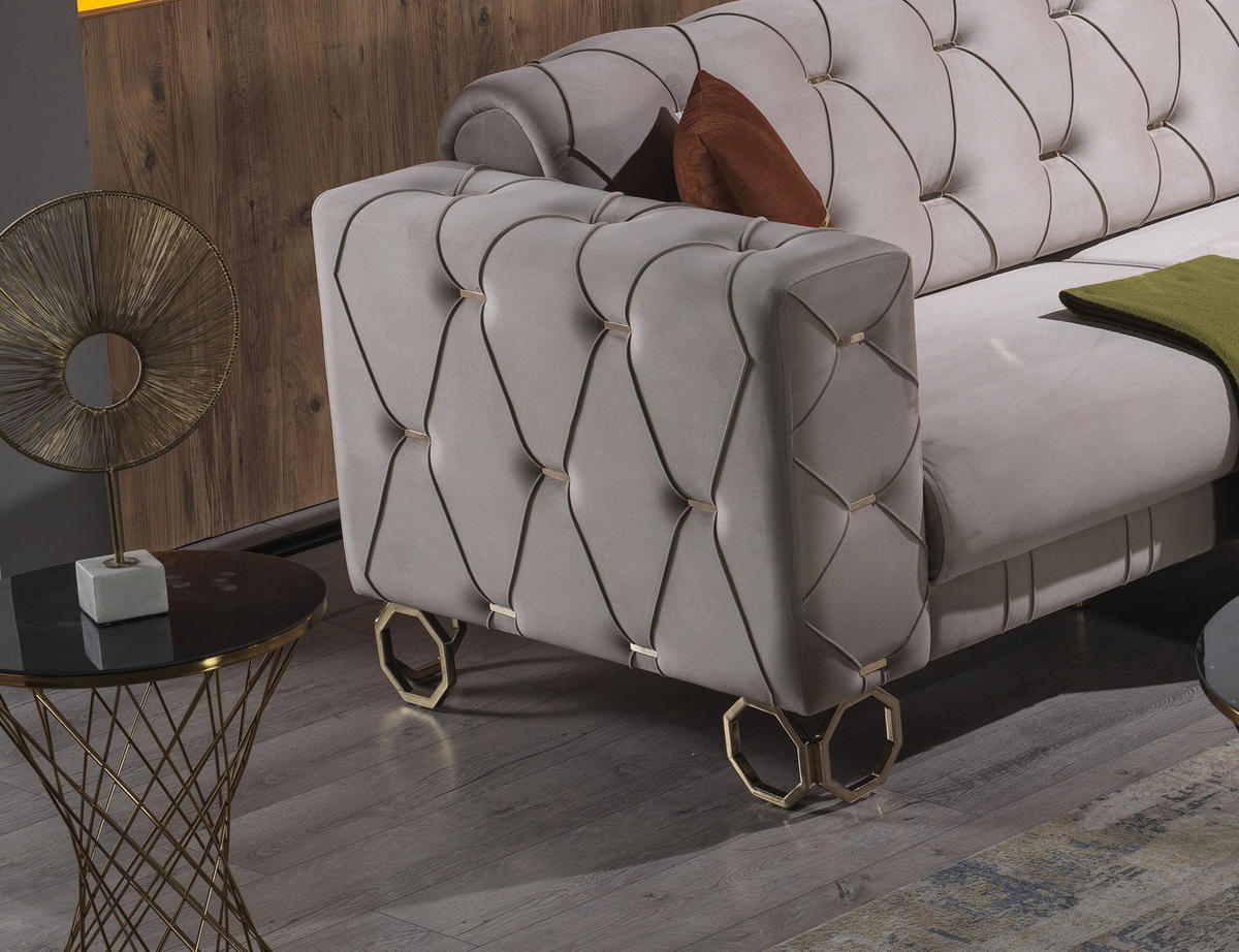 SITZGARNITUR Lizzy Beige Stellvariante:2+2 - Beige, Holz (170/80/90cm) - Villa Möbel