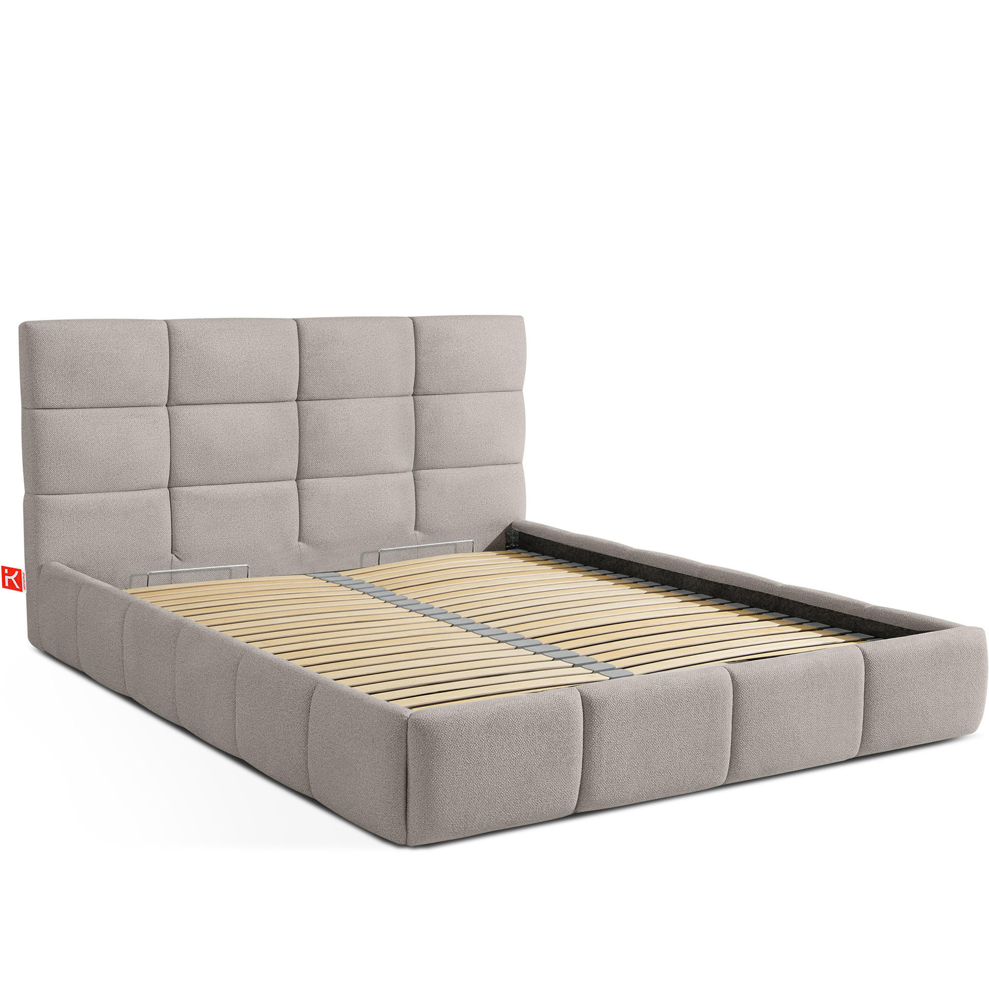 POLSTERBETT ALTOS Bouclé, hellgrau - Hellgrau, Holz/Holzwerkstoff (140/200cm) - KONSIMO®