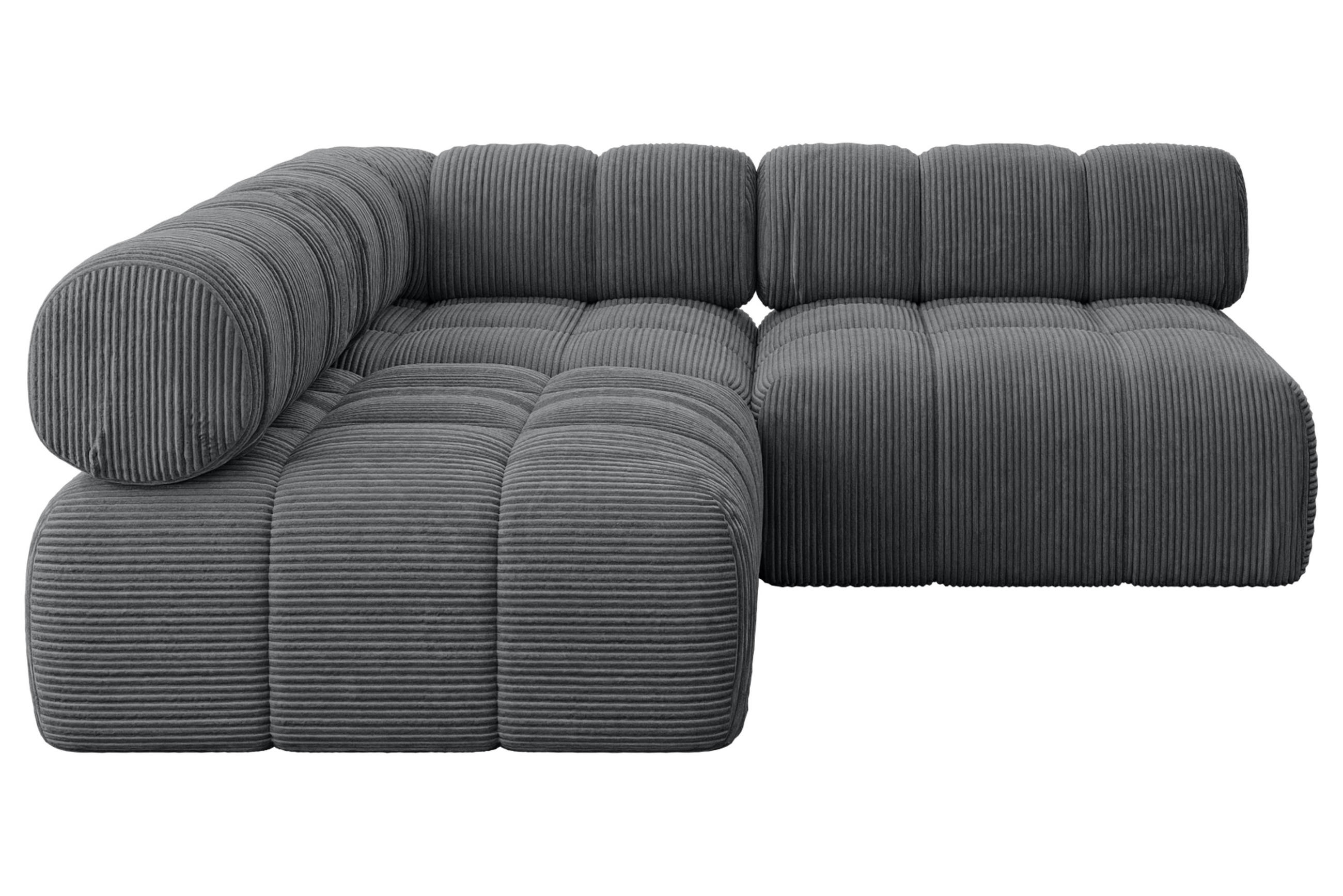 ECKSOFA modulares Sofa Samaro-L1 - 190x190x70 cm Dunkelgrau Cord - Dunkelgrau, Holzwerkstoff/Textil (190/190cm) - ALTDECOR