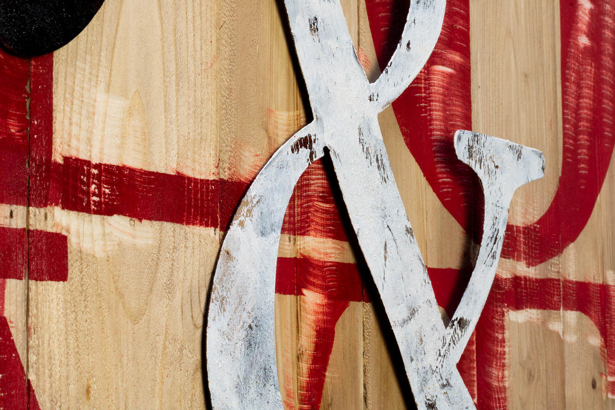 HOLZBILD Rot 60/60 cm - Rot/Braun, Holz/Metall (1.68/60cm) - KUNSTLOFT
