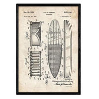 POSTER Surfbrett 2 Patent A3 Rahmenlos - Klar, Papier (29.7/5/42cm) - Nacnic