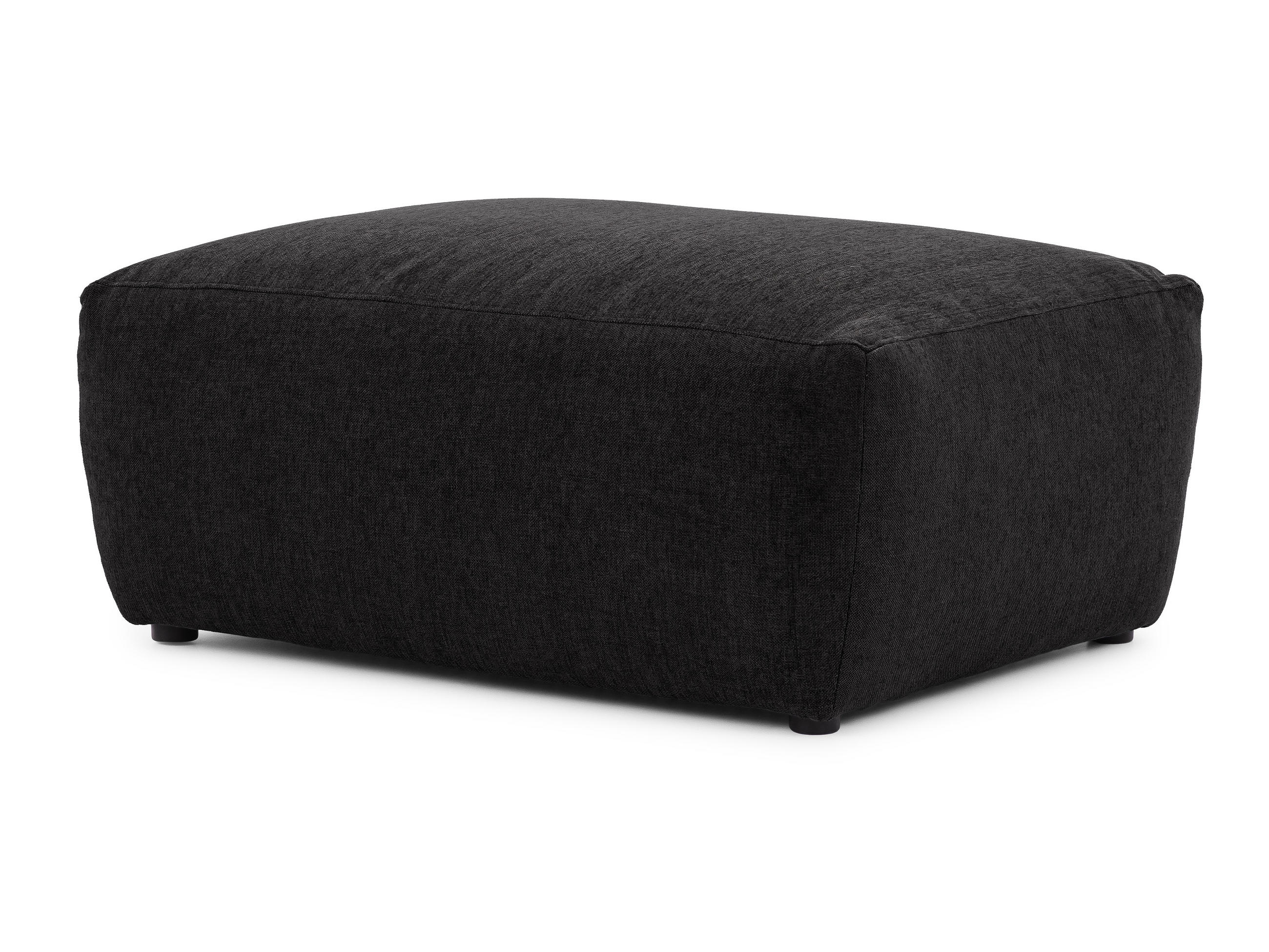 HOCKER Lennon aus Schwarz Strukturstoff mit vielseitiger Nutzung - Schwarz, Holz/Kunststoff (102/42/76cm) - S-Style