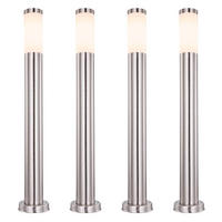 LED WEGELEUCHTE Edelstahl Silber opal 4er Set - Silberfarben, Metall (11/80/80cm) - Globo Lighting