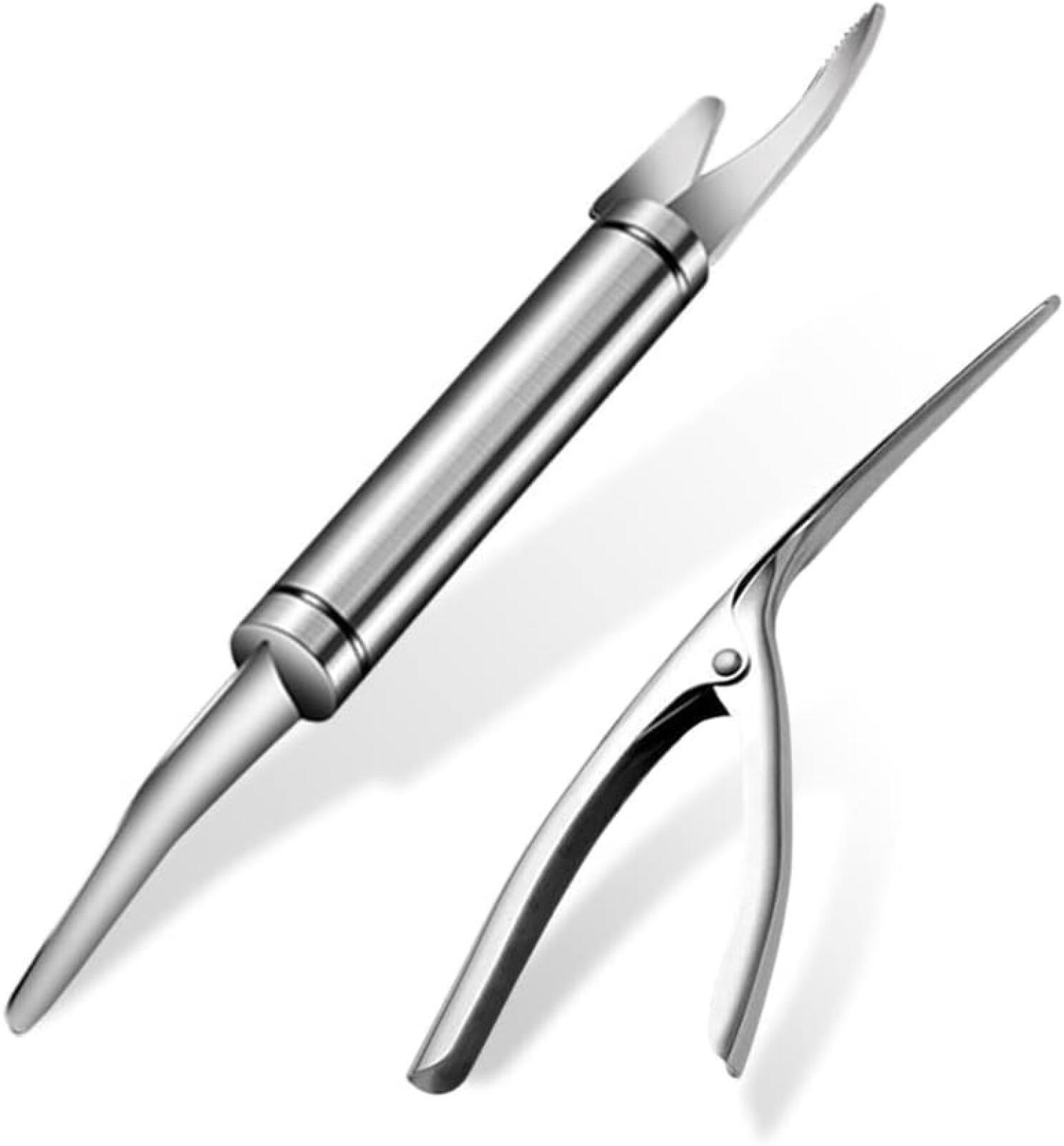 SCHERE – zum Schälen von Garnelen – 2-teiliges Set, silber - Silberfarben, Metall (20.6/6.5/1cm) - DCA