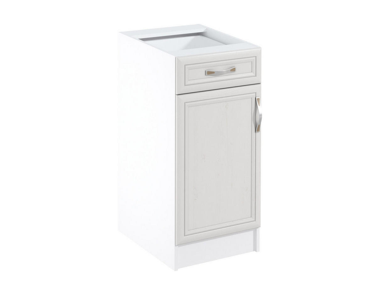 UNTERSCHRANK D40S1 – Sycylia Weiß – Weiß / Creme / Rechts - Creme/Weiß, Holzwerkstoff (40/82/47cm) - ROYAL24_MARKT