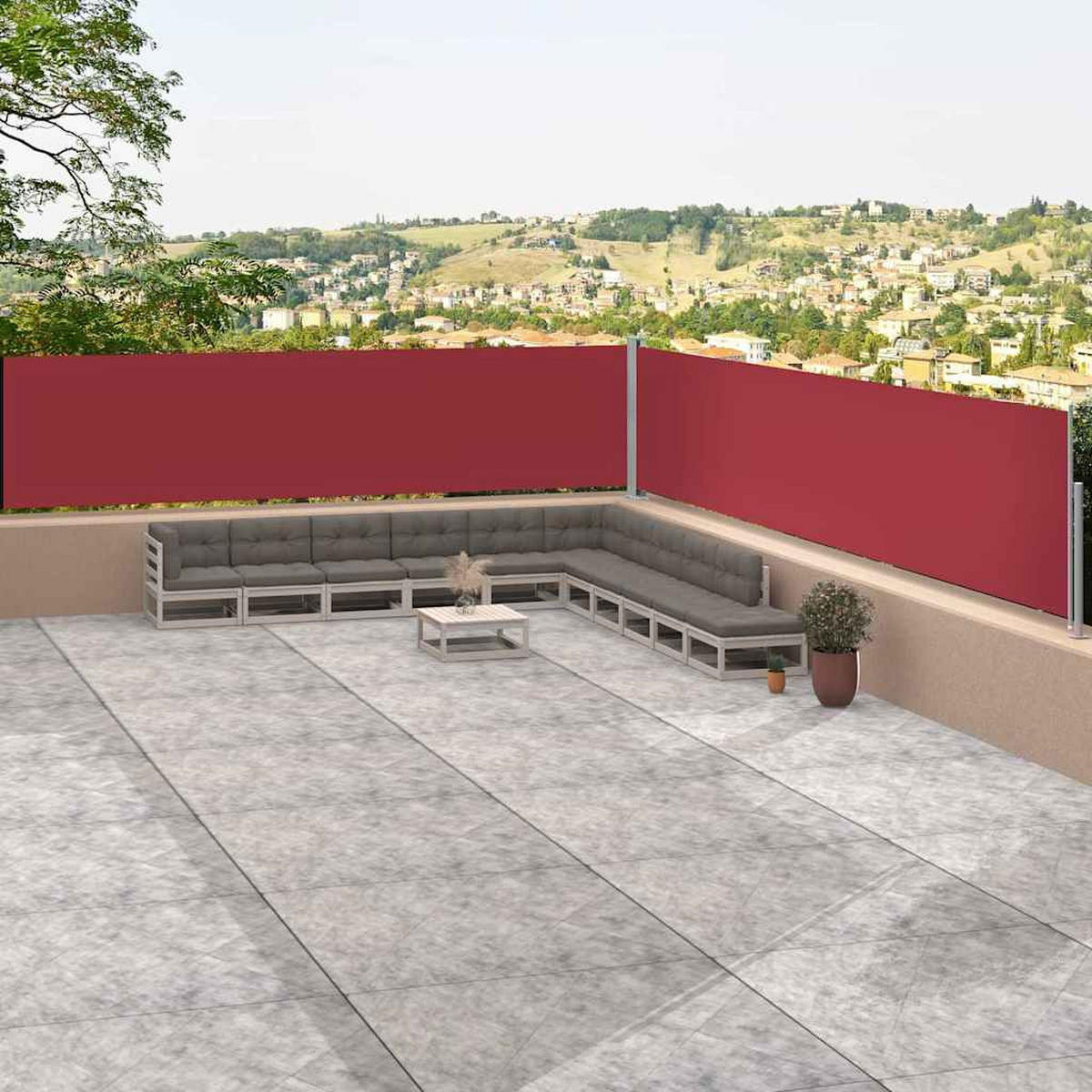 SEITENMARKISE Ausziehbar Rot 117x1200 cm - Rot, Textil (1200/117/1200cm) - furnicato