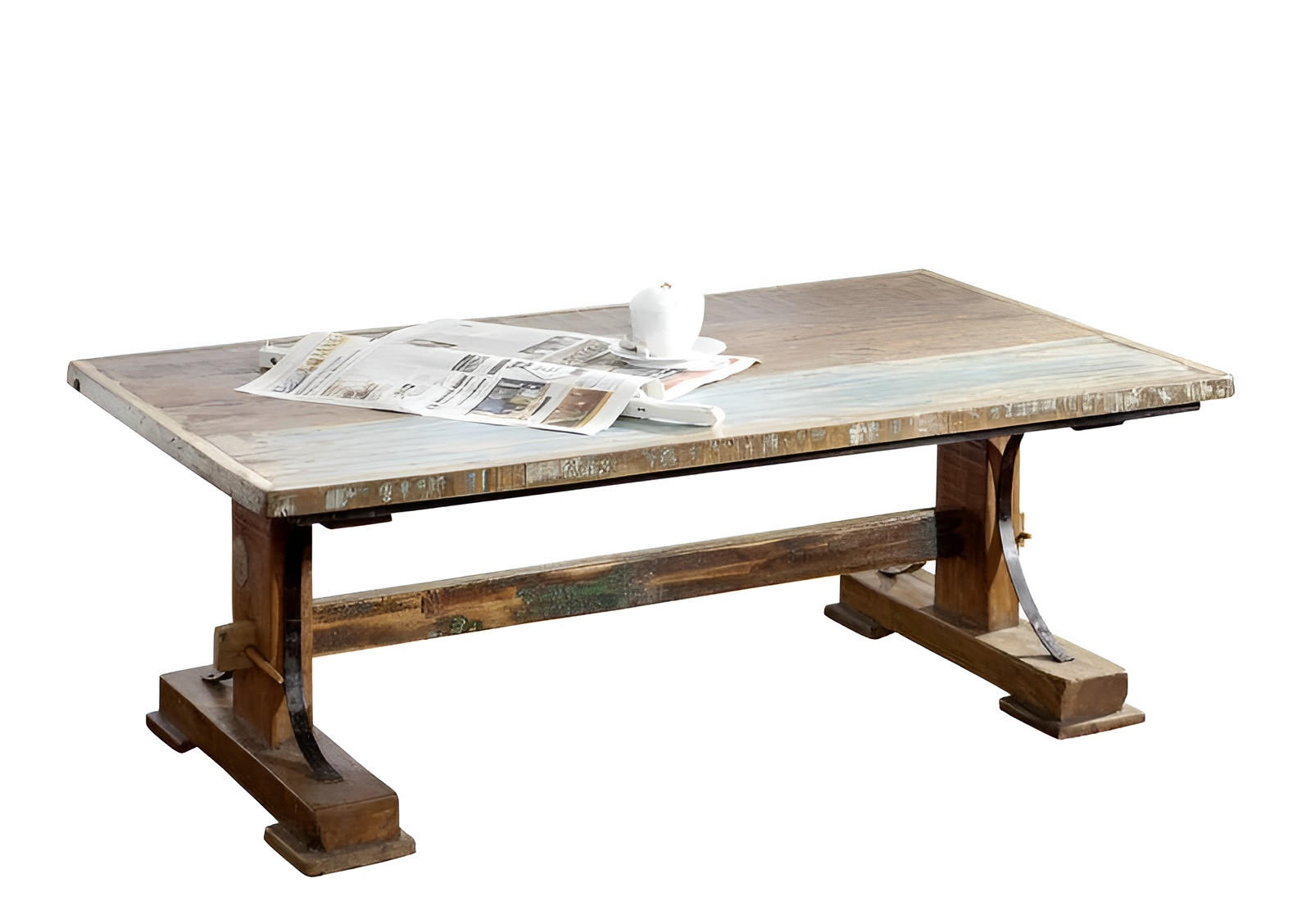 COUCHTISCH Altholz 120x70x45 mehrfarbig lackiert NATURE OF SPIRIT #06 - Multicolor, Holz (120/70/45cm) - Massivmoebel24