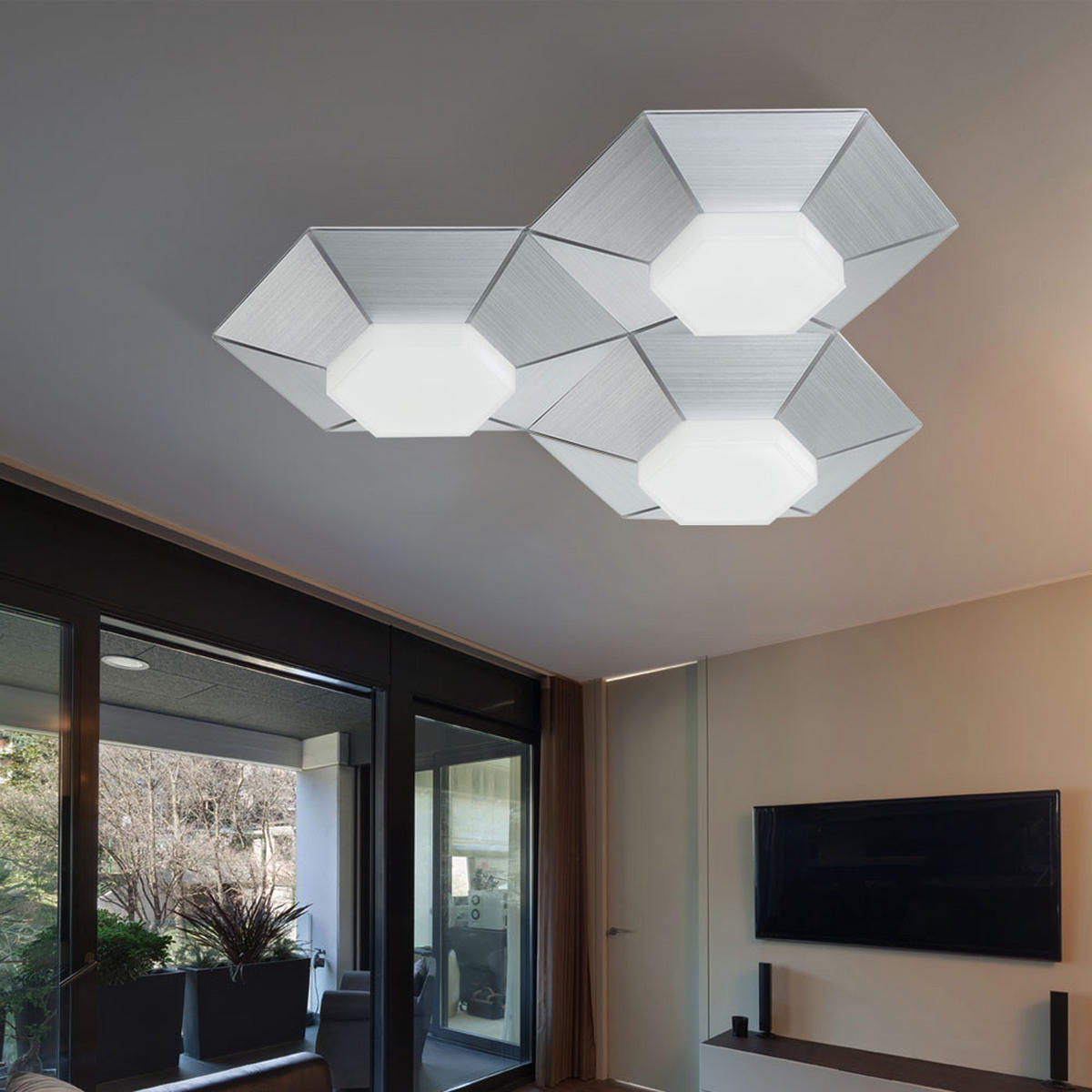 LED DECKENLEUCHTE Aluminium gebürstet Silber - Silberfarben, Metall (40.5/40/8.5cm) - Wofi