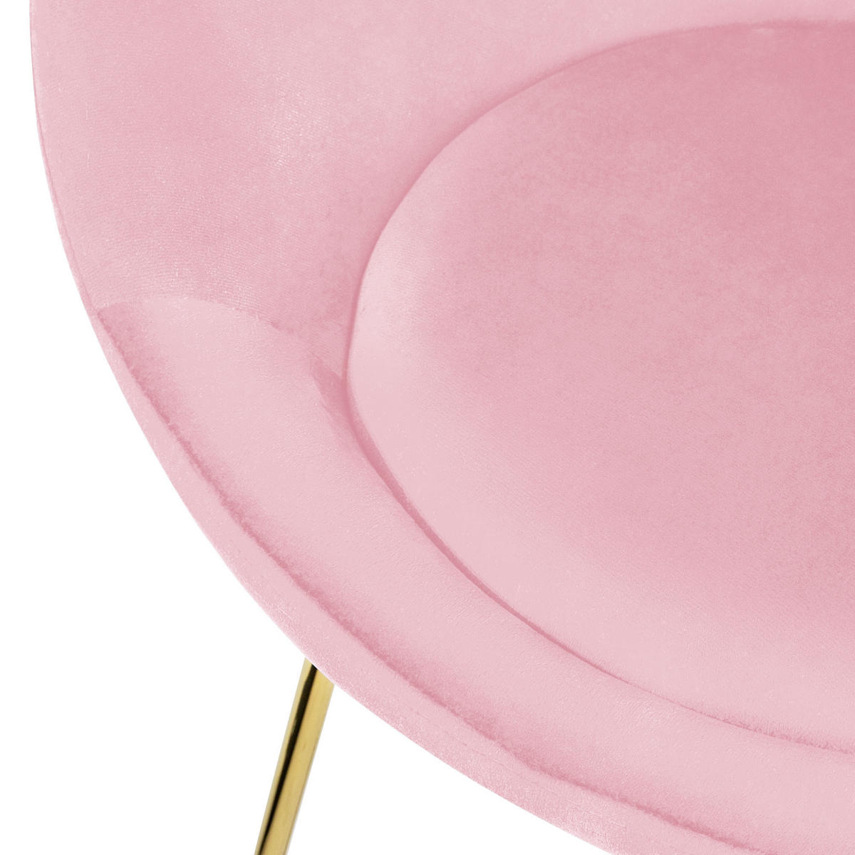 STUHL Samt rose - Pink, Metall (58/74/65cm) - ML-DESIGN