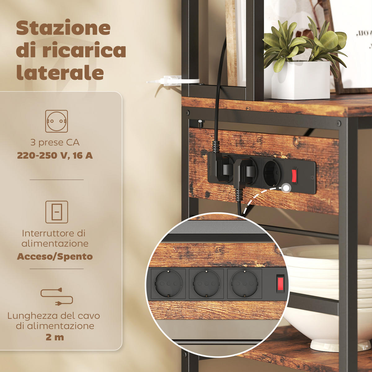 KÜCHENREGAL Braun 1 Stück - Braun, Holzwerkstoff (40/170/80cm) - GiPP