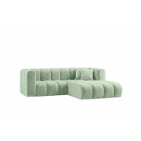 ECKSOFA Modulares In L-Form, Velvet-Stoff Riviera, Mintz, Rechts, GRAND - Mintgrün, Holz (227/179cm) - Kaiser Möbel