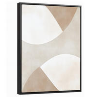 LEINWAND Bilder mit Rahmen - Braun - Japandi - Abstrakt - 30x40 - Sandfarben, Textil (30/40cm) - MuchoWow
