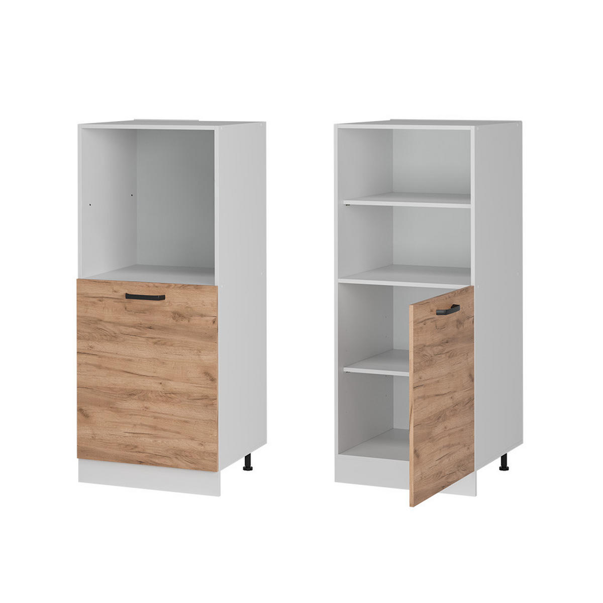 HERDUMBAUSCHRANK R-Line Goldkraft Eiche 60 cm - Honigeiche/Weiß, Holzwerkstoff (60/143/57cm) - Vicco