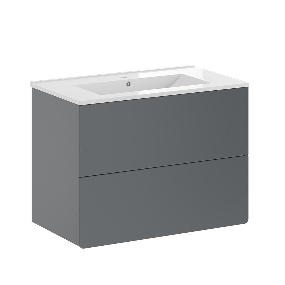 WASCHTISCHKOMBI Izan, Grau, 2 Teile - Grau, Holzwerkstoff (80/59.3/46cm) - Vicco