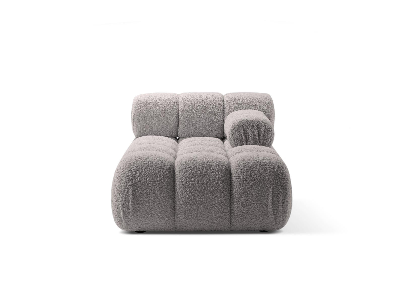 CHAISELONGUE rechts Bellis aus Boucle hellgrau - Hellgrau, Textil (94/70/155cm) - Micadoni