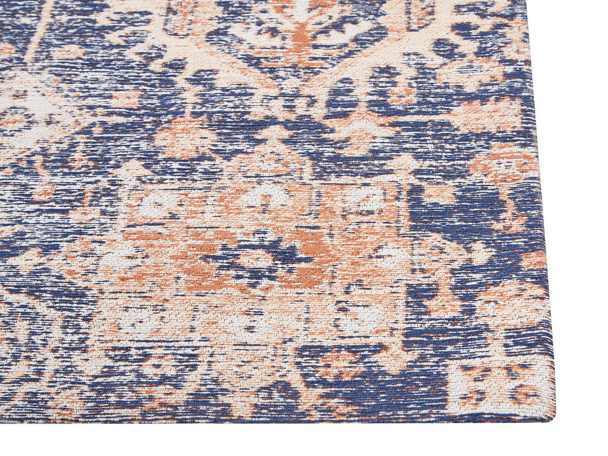KURZFLOR-TEPPICH BAUMWOLLE Kurin 300/200 cm - Blau, Textil (200/300cm) - Beliani