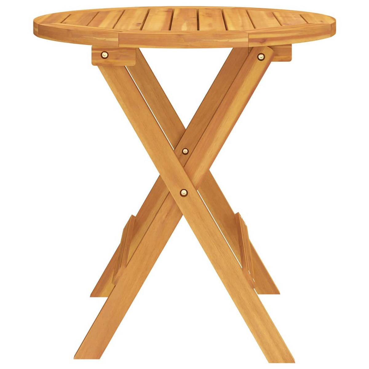 BISTROTISCH Ø46/47 Cm Massivholz Akazie - Braun, Holz (46/46/47cm) - vidaXL
