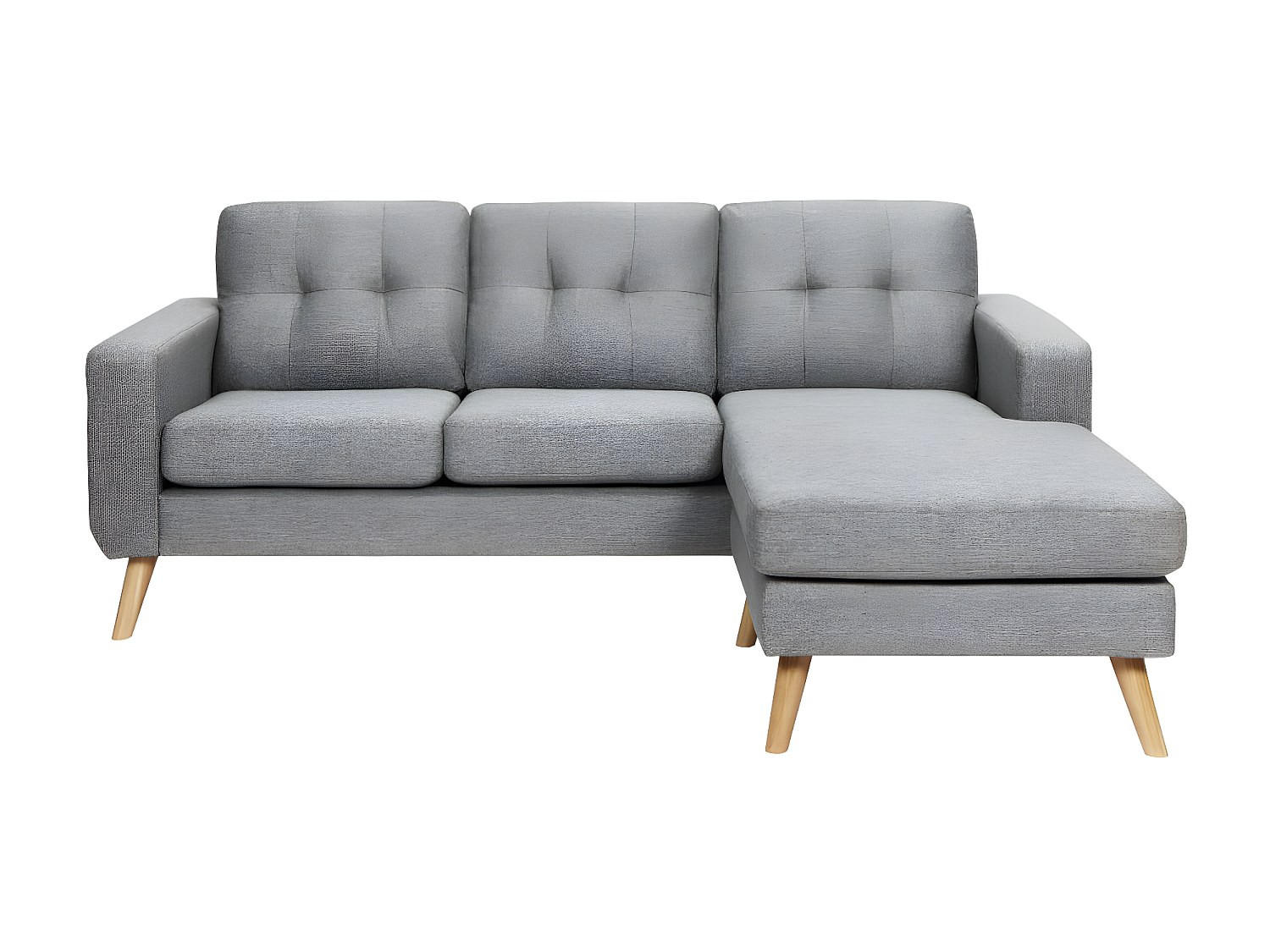 SOFA - 4 Personen - stoff - grau Bartolome - Grau, Holz/Textil (198/85/160cm) - Vente-Unique