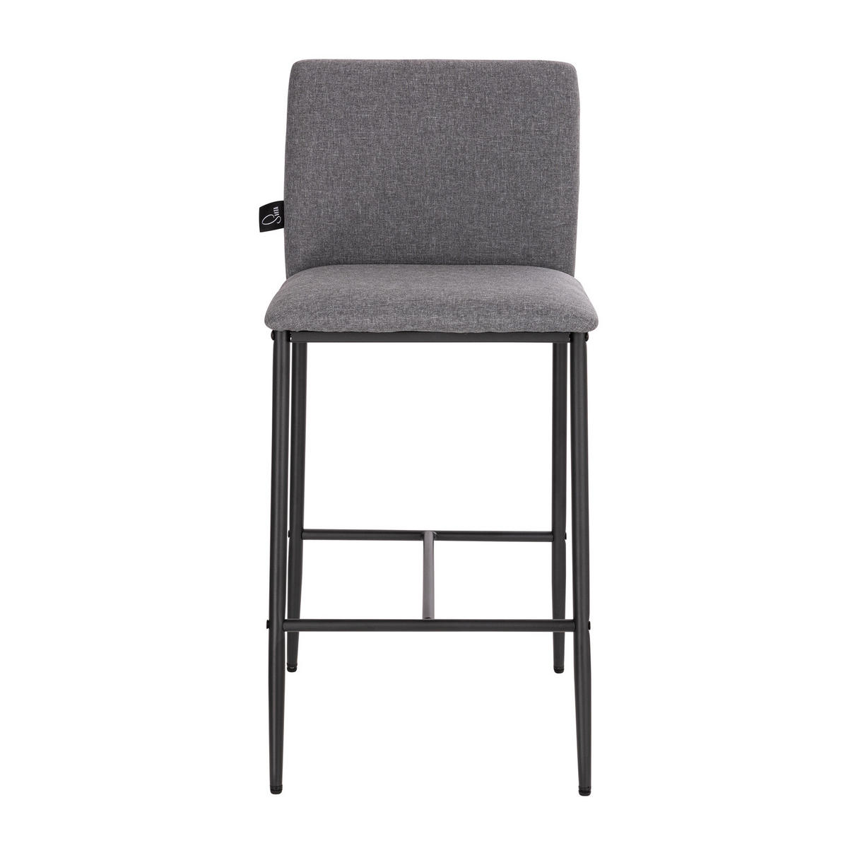 BARHOCKER ERIK mit Rückenlehne 2er Set Dunkelgrau - Schwarz/Grau, Textil (41/90/46cm) - SVITA