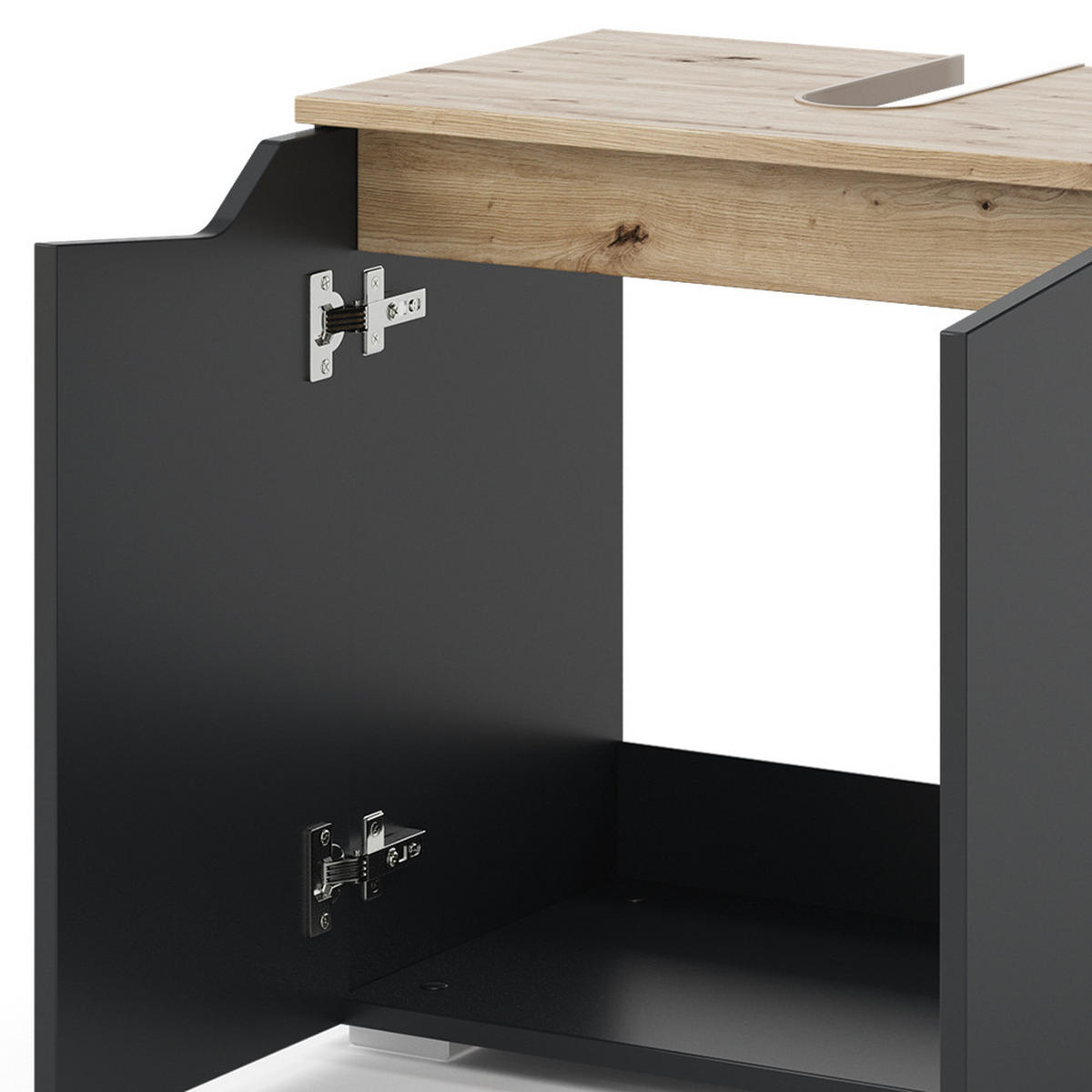 WASCHBECKENUNTERSCHRANK Marelle Anthrazit 60 x 57.5 cm mit 2 Türen - Anthrazit, Holzwerkstoff (60/57.5/35cm) - Vicco