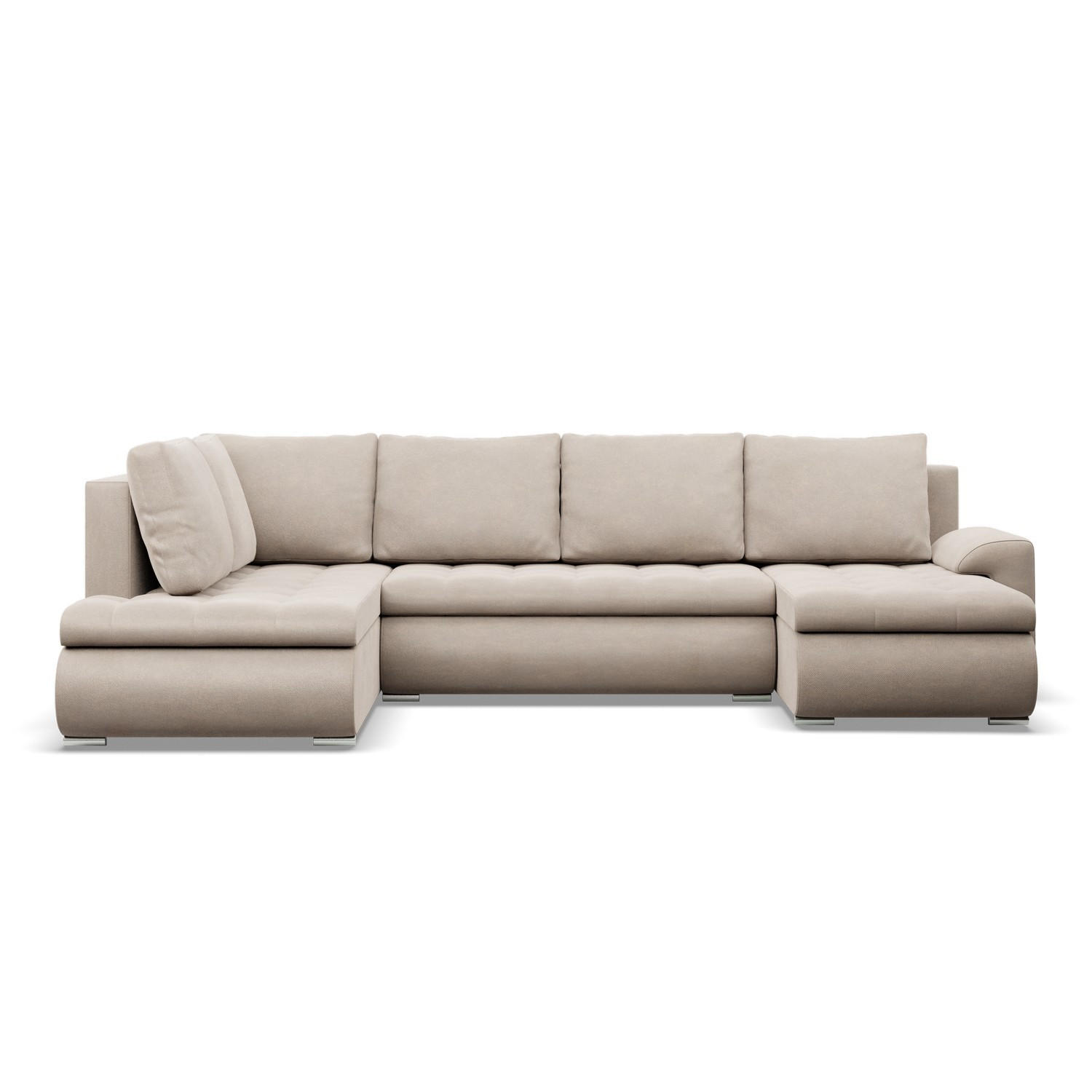 U-SOFA MIT SCHLAFFUNKTION FORESTA, Beige - Beige, Textil (300/89/200cm)