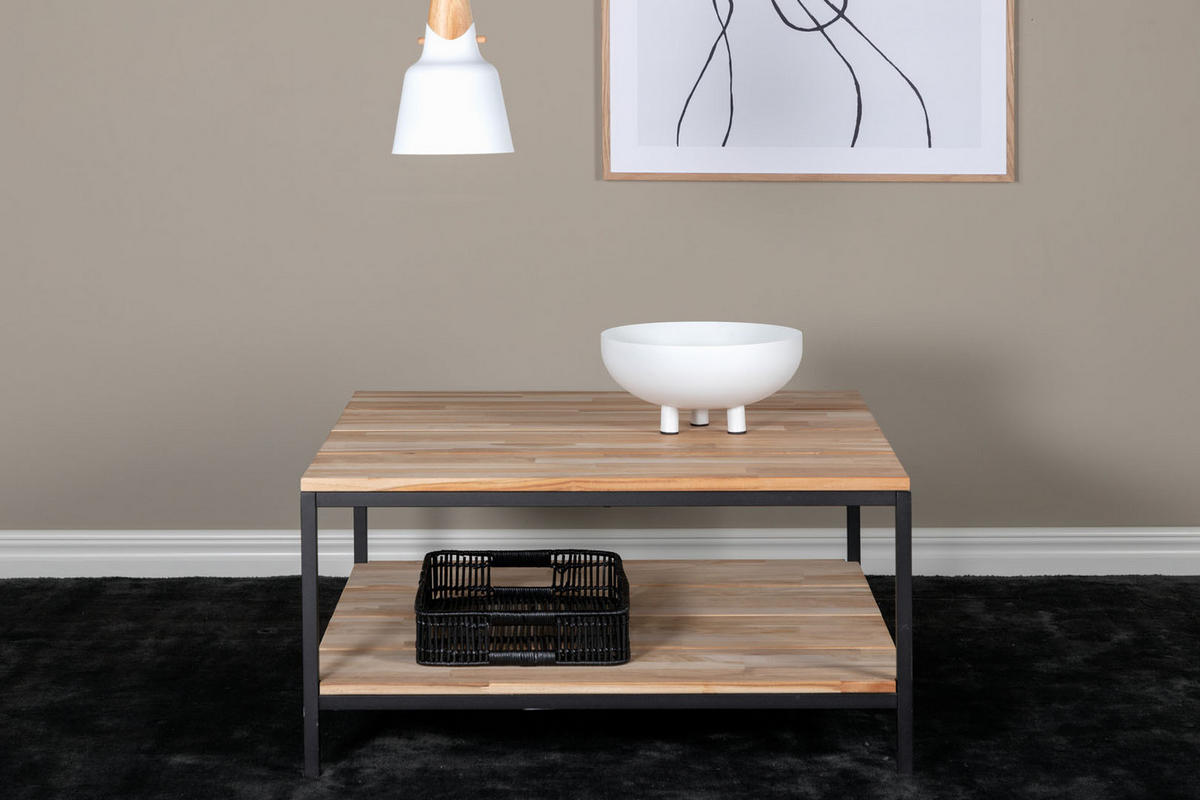 COUCHTISCH mit Ablage 80x80 cm - Teakfarben, Holzwerkstoff (80/80/40cm) - ebuy24