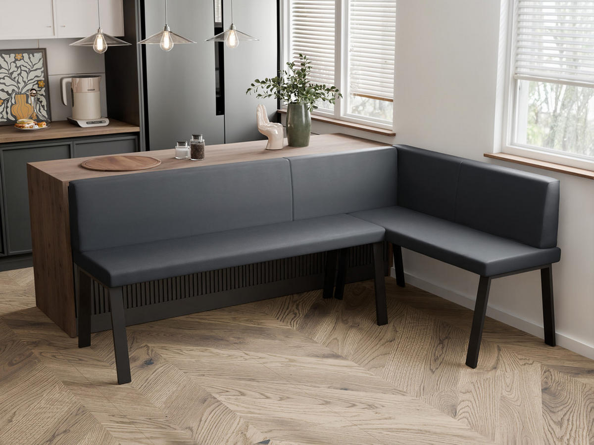 ECKBANK rechts MONO Y Kunstleder glatt, 142/196 cm Grau - Grau, Kunststoff/Textil (142/196cm) - Idohome