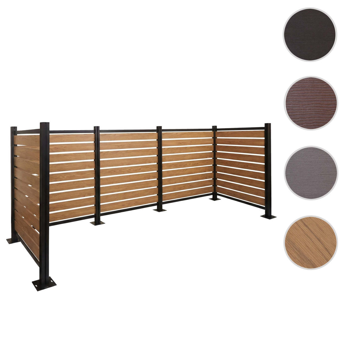 ALU MÜLLTONNEN-ZAUN Hellbraun - Hellbraun, Metall (300/130/110cm) - MCW