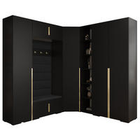 GARDEROBEN-SET 236,7/231,7/47 - Goldfarben/Schwarz, Holz/Metall (181.7/236.7/47cm) - Abiks Möbel
