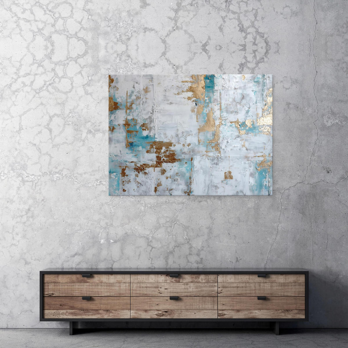 LEINWANDBILD Marmor Abstrakt Grau 120x80 cm - Multicolor, Holzwerkstoff (120/80cm) - Wallarena