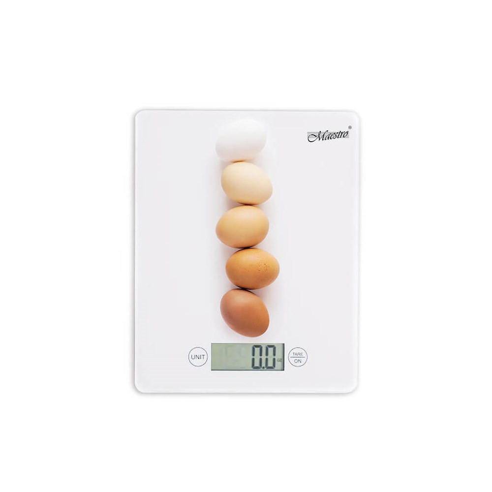 KÜCHENWAAGE Weiß 20/14.5/2 cm MR1800 - Weiß, Kunststoff - Maestro 