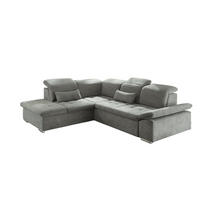 ECKSOFA mit Schlaffunktion mit Bettkasten und verstellbaren Kopf- und Rückenlehnen - Chromfarben/Schlammfarben, Textil (276/240cm) - ed exciting design