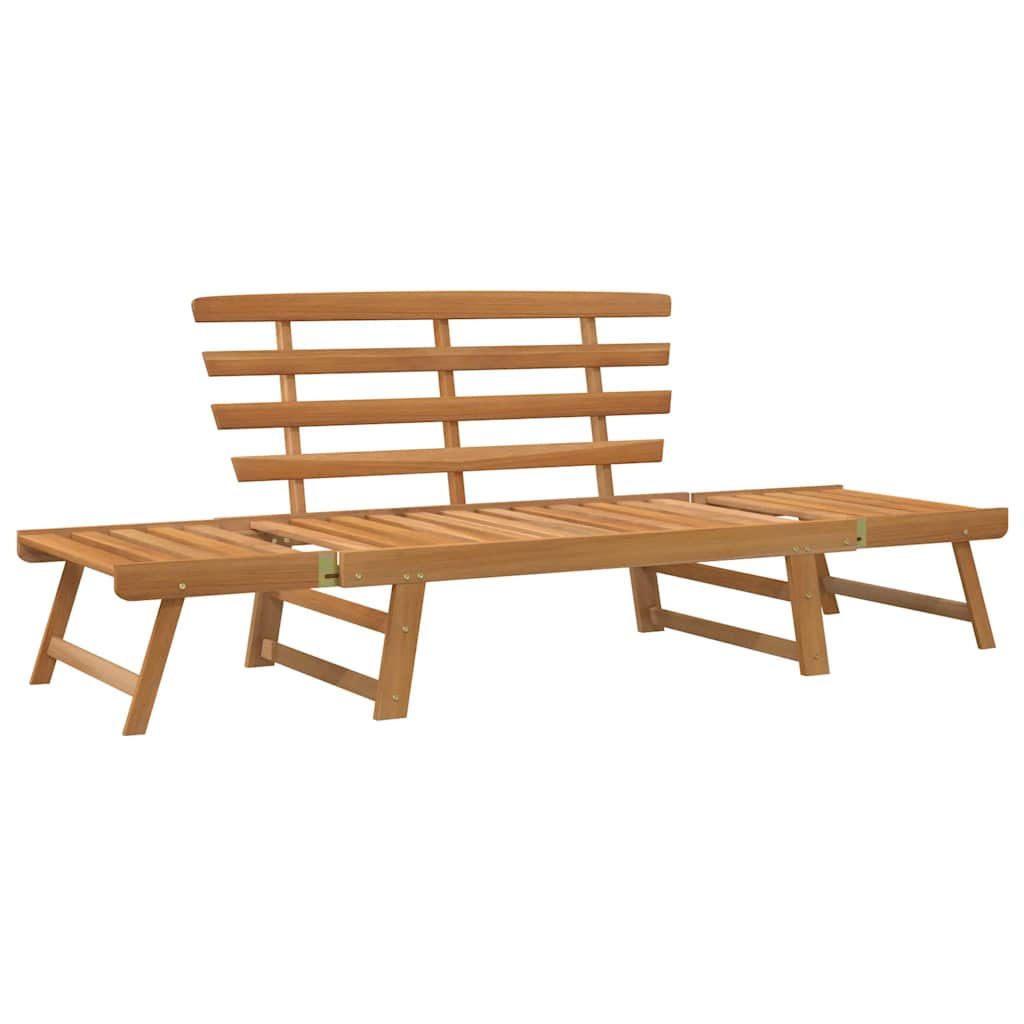 GARTENBANK 2-in-1 190 cm Massivholz Akazie - Braun, Holz (190/68/190cm) - furnicato