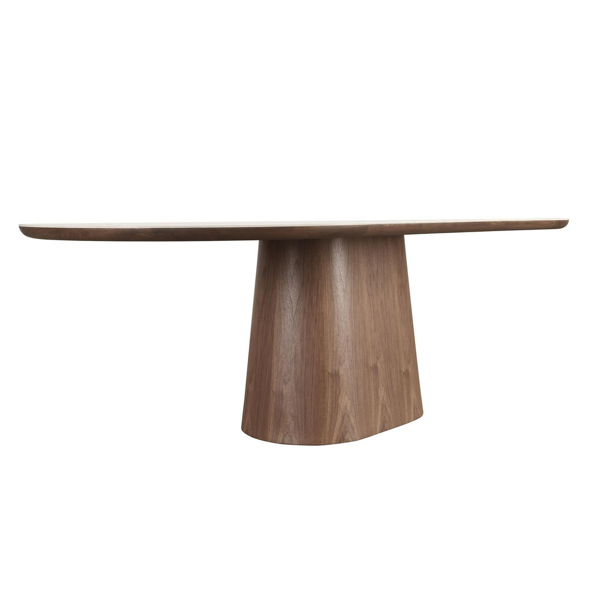 ESSTISCH Ovaler halbrunder Esstisch aus Porzellanmarmor und Nussbaum Ø240/120/76 cm - Hellbraun/Walnussfarben, Holz/Keramik (120/240/76cm) - ANGEL CERDA