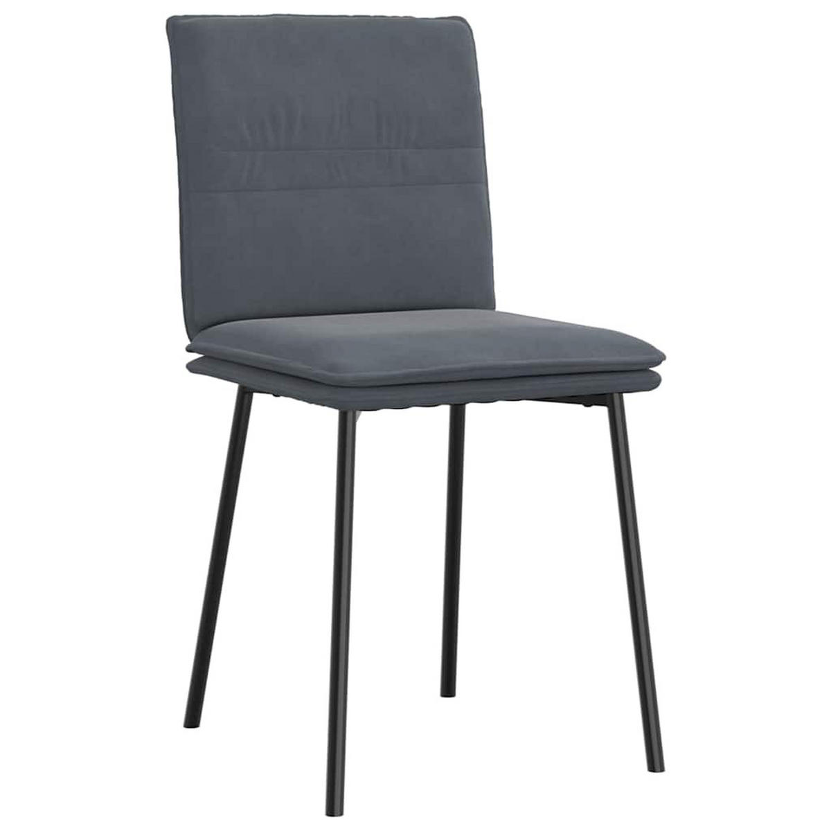 ESSZIMMERSTÜHLE 2 Stk. Dunkelgrau Samt 45*54*83cm - Dunkelgrau, Metall (45/83/54cm) - ZMH