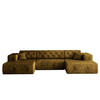 ECKSOFA LUX U-Form, Gesteppt, Stoff Whisper, Golden - Goldfarben, Holz/Textil (350/171cm) - Kaiser Möbel