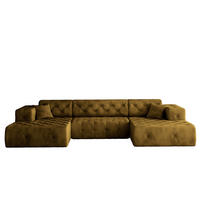 ECKSOFA LUX U-Form, Gesteppt, Stoff Whisper, Golden - Goldfarben, Holz/Textil (350/171cm) - Kaiser Möbel