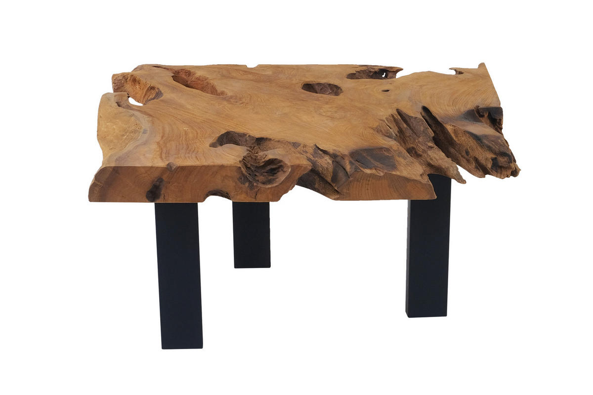 COUCHTISCH IBIZA - Beige/Schwarz, Holz/Metall (80/80/40cm) - SAM