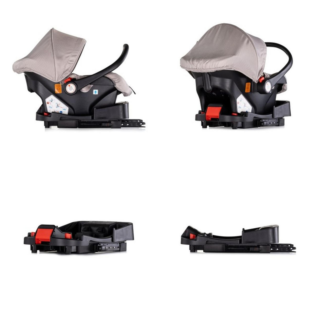 BABYSCHALE Isofix Set Aura hellbraun i-Size (40 - 85cm) verstellbar - Beige, Kunststoff (39/47/50cm) - Chipolino